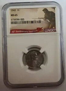 1943 �����J�[�� �E�B�[�g �X�`�[�� �Z���g MS65 NGC 75 ���N�L�O���x��