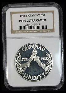 1988-S 記念銀貨 - オリンピック - NGC PR-69 UCam TQ2996/RH