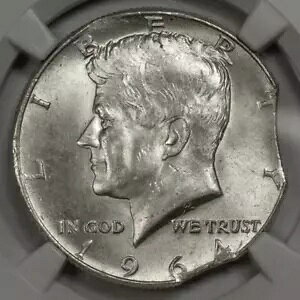1964 NGC MS63 �_�u�� �J�[�u �N���b�v �V���o�[ �P�l�f�B �n�[�t�_���[ �~���g �G���[ ���A