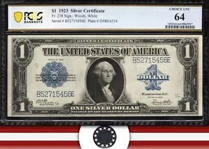 1923 年 $1 シルバー証明書 *ホースブランケット* PCGS 64 1 ドル紙幣 Fr 238 15456