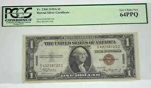 �V���[�Y 1935-A $1 �n���C �V���o�[�ؖ����m�[�g PCGS V Ch New 64 PPQ Fr#2300