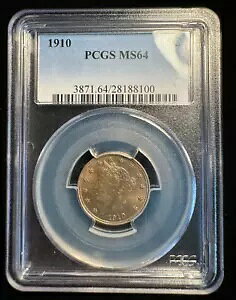 PCGS MS64 1910 リバティ V ニッケル