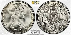 1966 �I�[�X�g�����A ���E���h 50 �Z���g PCGS MS64 (80% �V���o�[)�B ** ���ɒ����� ** #8813