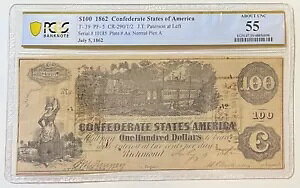 1862 N 100 hR T-39 PF-5 CR-290/1/2 PCGS AU55 b`h