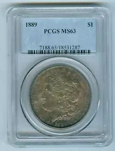 1889 PCGS MS-63 非常に濃い虹色トーンのモーガンドル