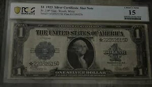 1923 $1 �V���o�[�ؖ��� FR-238* - �X�^�[�m�[�g - PCGS 15 - �`���C�X�t�@�C��
