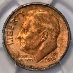 2003 PCGS MS65 sK؂ɃAj[ꂽvVF _C ~g G[ AȓF