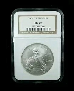 2004 P EDISON S$1 LOVo[_[ NGC MS70 #2180
