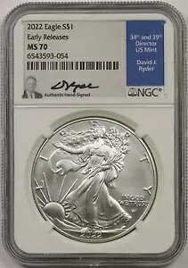 2022 �V���o�[ �C�[�O�� $1 NGC ���������[�X MS 70 1 �I���X �V���o�[ �T�C������ �f�r�b�h J ���C�_�[