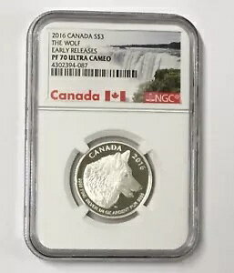 2016 �J�i�_ S$3 The Wolf �� PF70 Ultra Cameo �𑁊������[�X