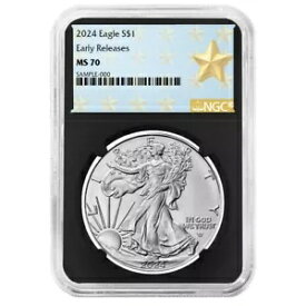 2024 $1 1 オンス アメリカン シルバー イーグル NGC MS70 ER ウエスト ポイント スター ラベル、レトロ...