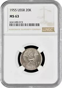 \A 20 RyCJ 1955ANGC MS63Au\A (1924 - 1958)v