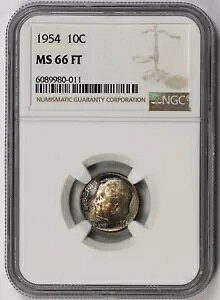 1954 ���[�Y�x���g �_�C�� 10C MS 66 �t�B�[�g �t���g�[�` NGC