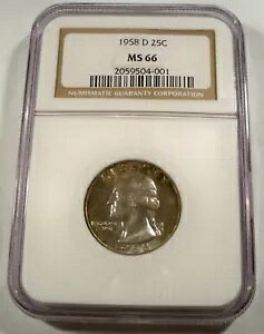 1958-D NGC MS66 ���V���g�� �N�H�[�^�[ 25c ���C���{�[ �g�[�� MS 66