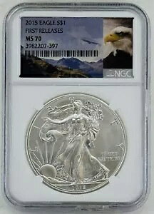 2015 Silver Eagle $1 gTOP POPh gTChP[XɏȋTh NGC: MS70 #C782