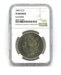 1899 O $1 ���[�K�� NGC �O���[�h VF �N���[�j���O�ς݁A�z���O���� �V�[�� �P�[�X����