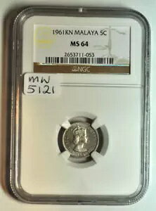 mw5121 �}����; 5 �Z���g 1961 KN �L���O �m�[�g�� �~���g �G���U�x�X II NGC MS64 KM#1