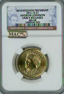 2011 D ANDREW JOHNSON hvNGC MS68 PQ 2ND ōO[h MAC X|bgXB