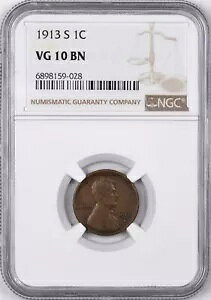 1913-S �����J�[�� �E�B�[�g �Z���g �L�[ �f�[�g 1C - NGC VG10 BN -
