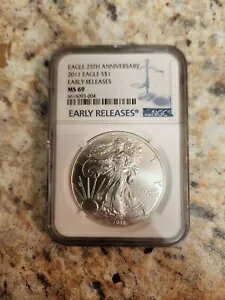 2011 �V���o�[ �A�����J�� �C�[�O�� NGC MS 69 ���������[�X 25 ���N