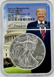 2021-(S) 1oz T-1 Vo[ C[O ً}Y ER gv RA MS 70 NGC