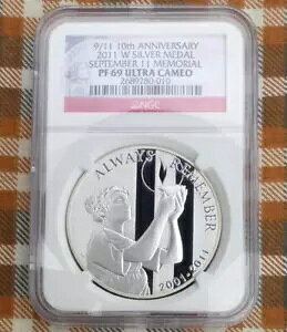 2011 W NGC PF 69 U-Cam 9/11 10th Memorial 1oz .999 Fine Silver �č������ǃ��_��