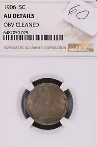 1906 リバティ V ニッケル NGC AU 詳細 OBV クリーニング済み #9-025