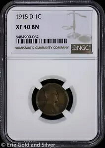 1915-D 1C �����J�[�� �E�B�[�g �Z���g NGC XF 40 BN