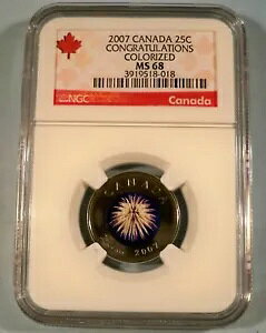 2007 �J�i�_ 25c NGC MS68 ���߂łƂ��J���[�N�H�[�^�[ MS 68
