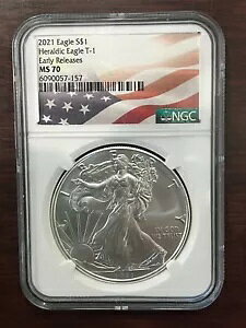 2021 Eagle S$1 Heraldic Eagle T-1 ���������[�X NGC MS70