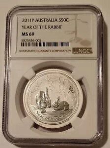 I[XgA 2011 P 1/2 IX Vo[ 50 Zg ETMN MS69 NGC