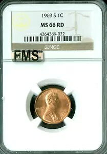 1969 S �����J�[�� �Z���g NGC MS66 ���b�h �}�b�N FMS �t�� �������A�� �X�e�b�v 2 �Ԗڂɍׂ��� *