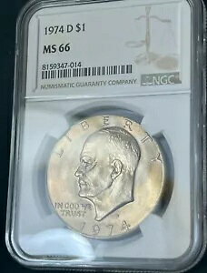 ??1974 D �A�C�[���n���[ �h�� $1 NGC MS66 - ���򂪂���A���邢�F���ł�!!!??