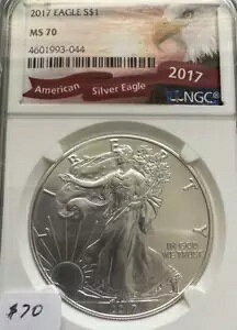 2017 �A�����J�� �V���o�[ �C�[�O�� $1 NGC MS 70 044