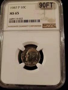 1987-P ���[�Y�x���g �_�C�� NGC MAC MS65 90FT