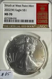 2022 W �A�����J�� �V���o�[ �C�[�O�� �������b�h�u�b�N NGC MS 70 030