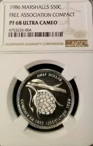 1986 }[V Vo[ 50C t[ A\VG[V RpNg NGC PF 68 Eg JI