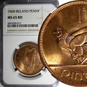 ACha uY 1968 yj[ NGC MS65 RD iCXbh {ƂЂ悱 KM11 (7)