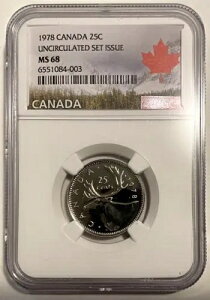 1978 MS68 Canadian 25C Unc Set Issue NGC Canada Label