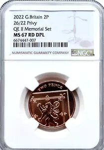 2022 2p �c�[ �y���X ���A 26/22 �v���C�x�[�g NGC MS67 DPL RD QE II �������A��