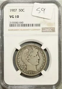 1907 �o�[�o�[ �n�[�t�_���[ 50c NGC VG10 #2-040