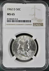 1962-D 50C �t�����N���� �n�[�t�_���[ NGC MS65 8158269-014