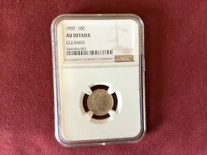 1907 Barber Dime NGC �O���[�h AU �ڍ� - �N���[�j���O�ς�