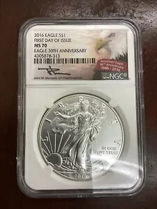 2016 Eagle S$1 ���s���� Eagle 30 ���N�L�O MS70 NGC