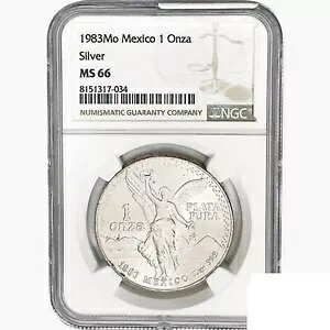 1983Mo 1oz.�V���o�[ ���L�V�J�[�m�X �I���U �R�C�� NGC MS66