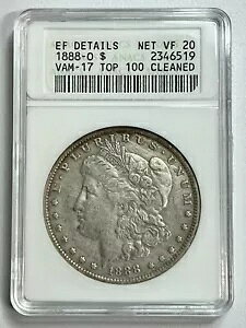 1888-O ���[�K�� $1 VAM 17 �I�[�o�� O EF �ڍ� �g�b�v 100 ANACS �\�[�v�{�b�N�X