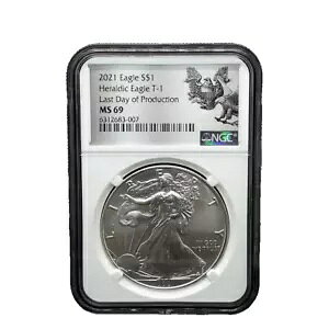 2021 Heraldic Eagle T-1 $1 �A�����J�� �V���o�[ �C�[�O�� NGC MS69 ���Y�ŏI��