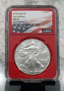 2018 �V���o�[ �A�����J�� �C�[�O�� NGC MS70 �t���b�O ���x�� ���������[�X