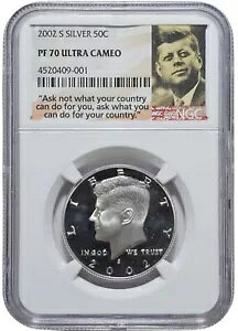 2002-S PlfB Vo[ n[t_[ 50 Zg NGC PF70 Eg JI
