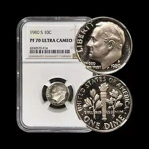 �č��B 1980�A10 �Z���g - NGC PF70 - �g�b�v �|�b�v ?? ���[�Y�x���g �_�C�� 14